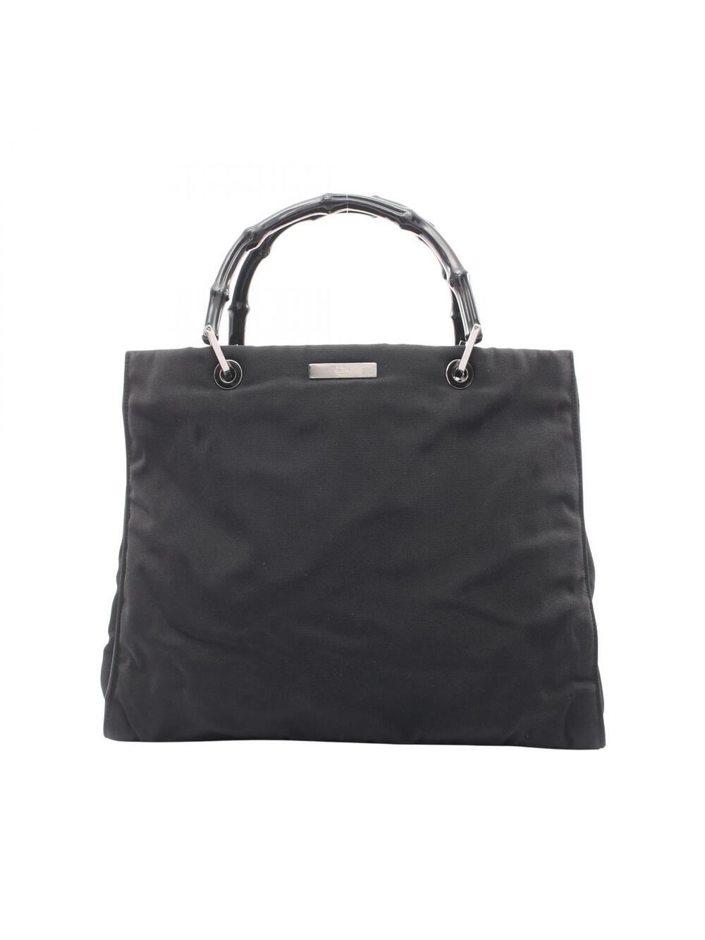 Gucci Bamboo Hand Tote Bag Nylon Black #272168G43B